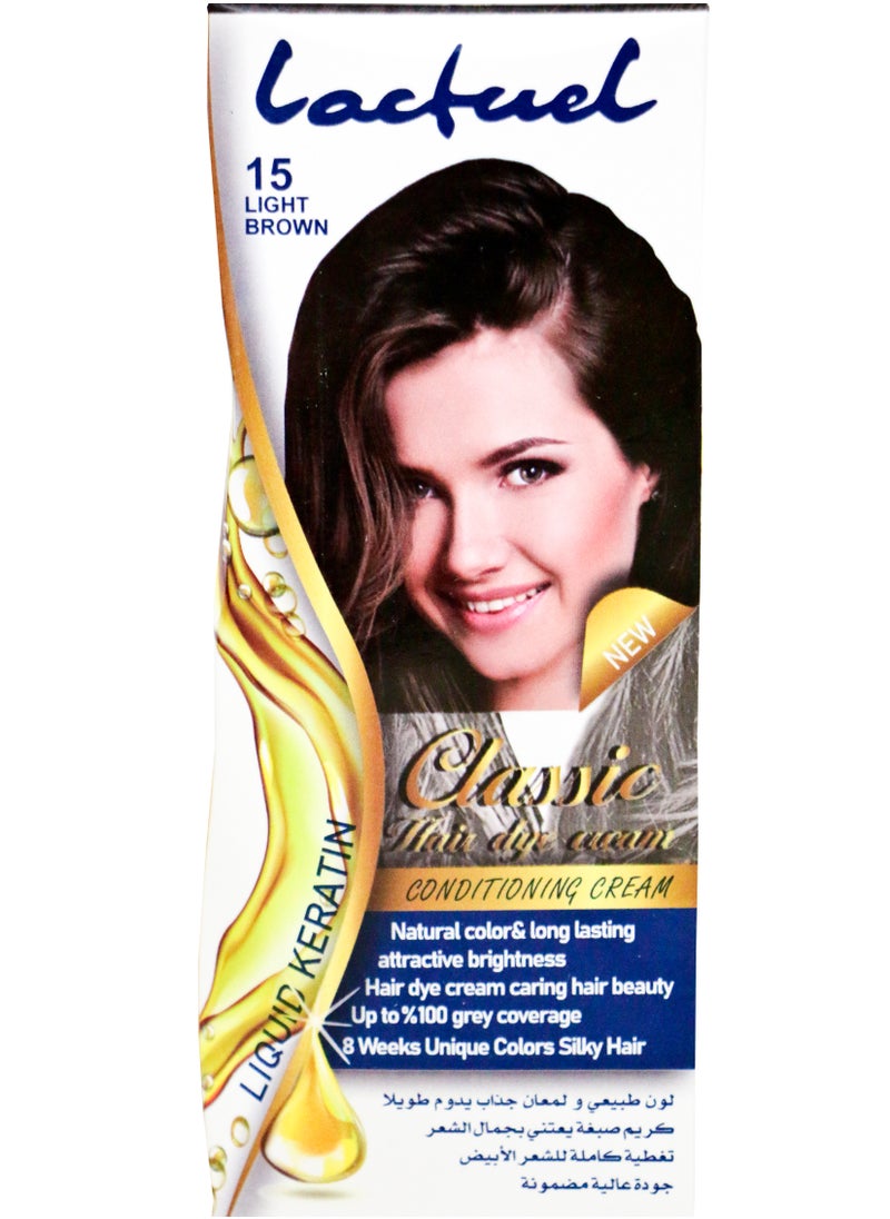 Lactuel - Lactuel Classic Hair Dye Conditioning Cream15 Light Brown 110 Ml - Image 1