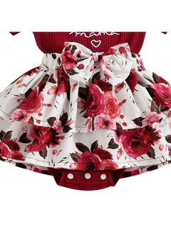 Hopscotch Hopscotch Girls Cotton and Polyester Text Print Bodysuit with Headband in Maroon Color For Ages (3-6 Months)  - Image 5