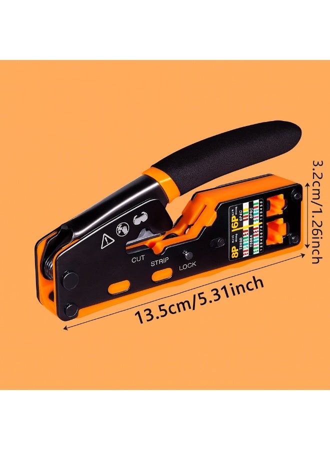 MICRODIGIT All-in-One Pass Through Network Crimping Tool | RJ45 RJ11 RJ12 | Cutter & Stripper - Image 4