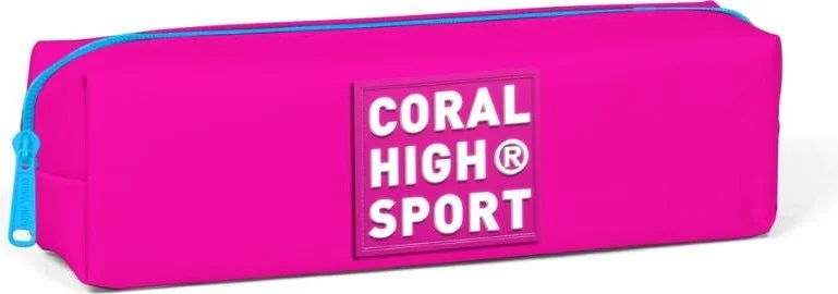 CORAL HIGH Sport Neon Pink Blue Single Compartment Pencil Bag 22351