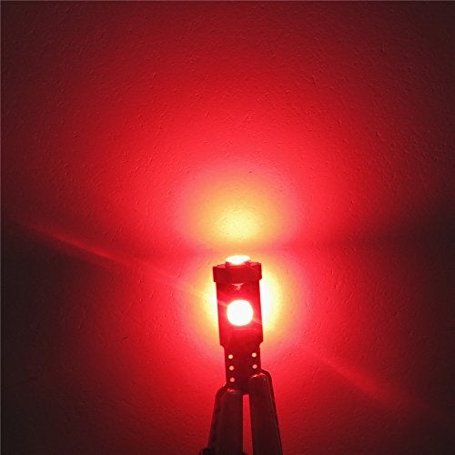 WLJH 6pcs Canbus Error Free T5 74 37 27 17 2721 3030SMD Led Dash Lights Bulbs Gauge Cluster Dashboard Instrument Panel Light Lamps Bulb Twist Lock Socket (Red) - Image 4