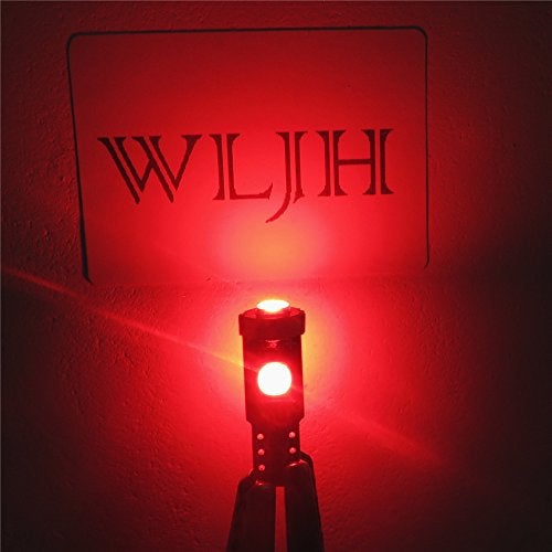 WLJH 6pcs Canbus Error Free T5 74 37 27 17 2721 3030SMD Led Dash Lights Bulbs Gauge Cluster Dashboard Instrument Panel Light Lamps Bulb Twist Lock Socket (Red) - Image 5