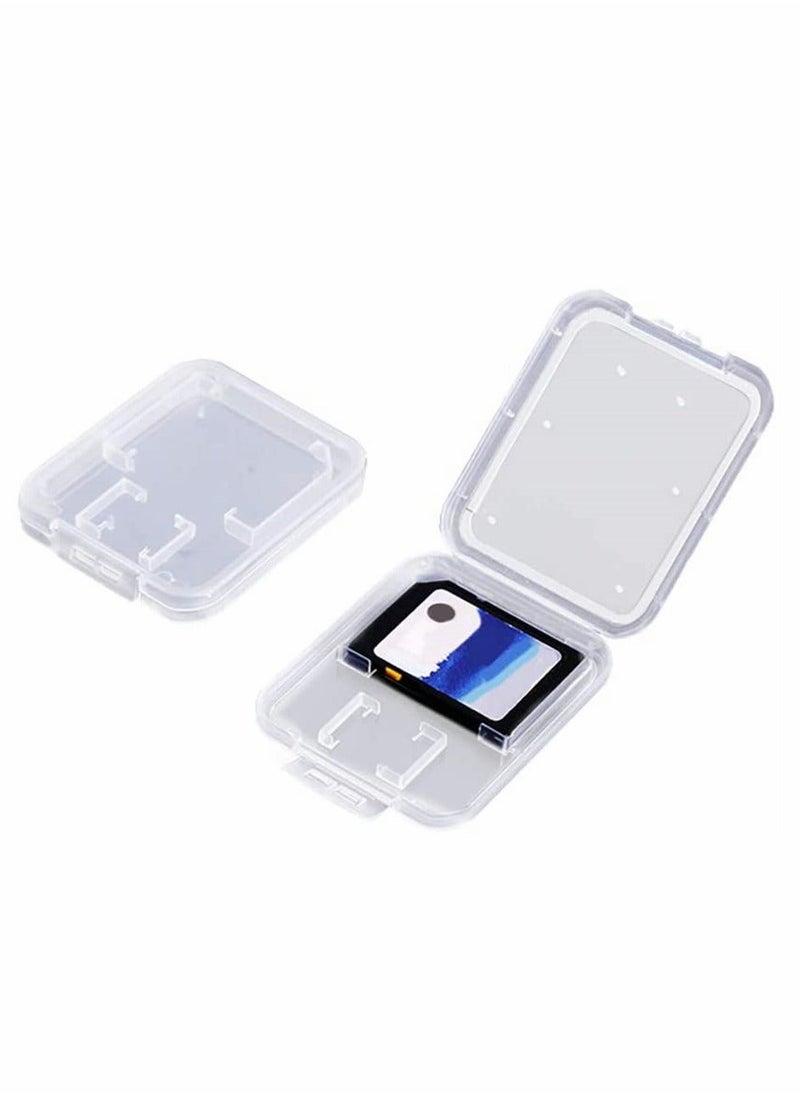 Generic - Memory Card Cases, Tf Single Card Small White Box, Big Card Small White Box, Clear Plastic Memory Card Case, for SD Micro SD T-flash Card, 10pcs - Image 1