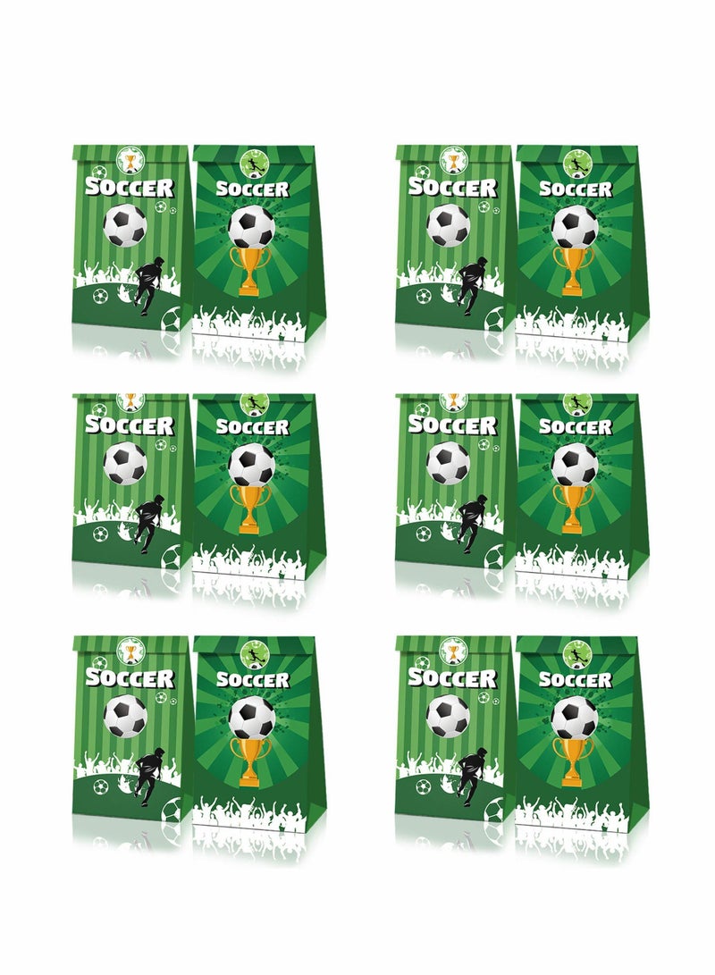 Zikra Paper Party Gift Bags 12 Pcs Soccer Party Candy Bags, Collection Paper Bags for Boys Kids Party Favor Supplies Decorations Theme Birthday Party Baby Party supplies Gift Bag Food Bags - Image 1