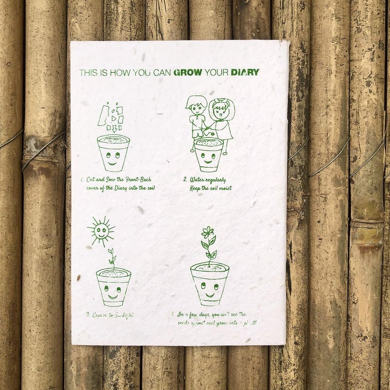 Sow and Grow Sow and Grow Eco Friendly Plantable Gift Kit 10 Seed Colour Pencils Seed Diary in a Jute Pouch  - Image 3