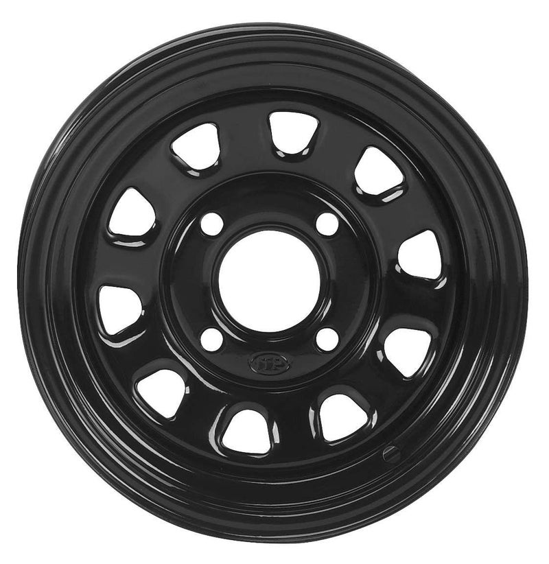 ITP Delta Steel Wheel 12x7 52 Offset 4110 Black Bolt Pattern 4110 Rim Offset 52 Wheel Rim Size 12x7 Color Black Position FrontRear 1225553014