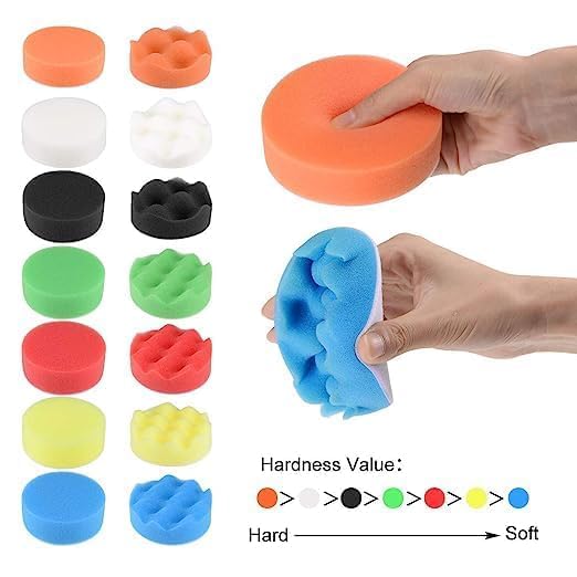 GLITZEN Car Foam Drill 3Inch Buffing Pad 22 Pcs Polishing Pads KitCar Buffer Polisher Kit Sponge Pad Kit For Car PolishingWaxingSandingSealing Glaze Multicolour - Image 4