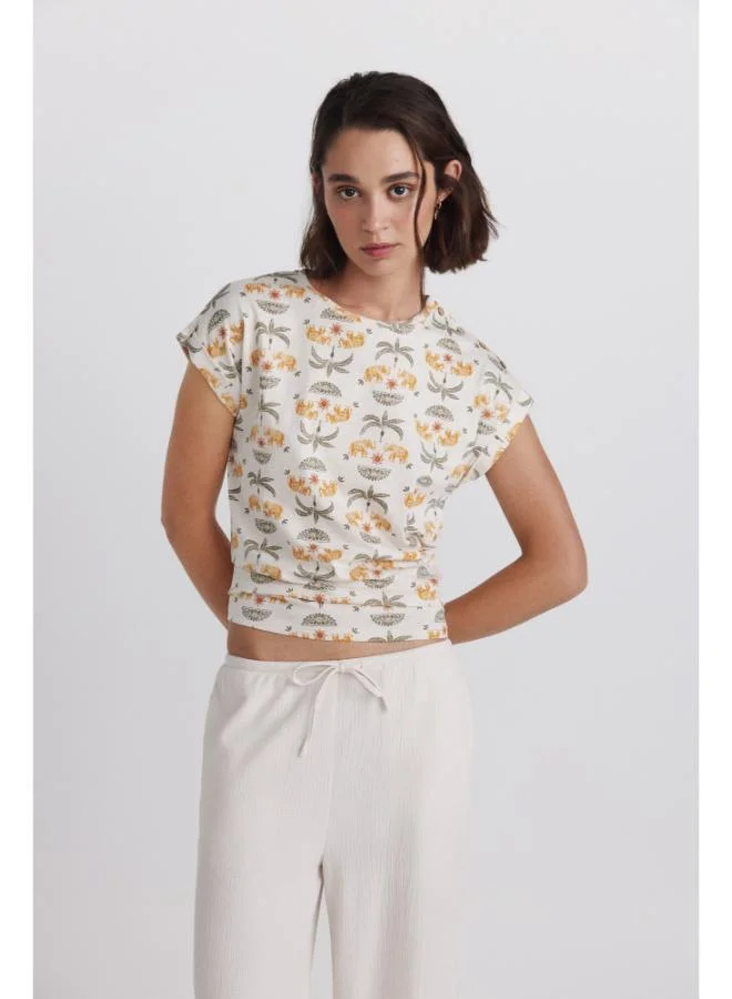 Springfield Printed T-shirt with buttons