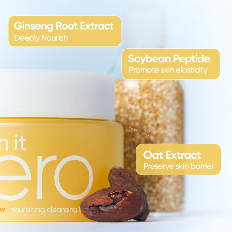 BANILA CO Clean it Zero Nourishing Cleansing Balm | Korean Makeup Remover for Dry Skin | Vegan | Cleansing Oil, Facial Cleanser Made with Ginseng Root & Soybean Peptide (100ml / 3.38 fl. oz) - Image 3