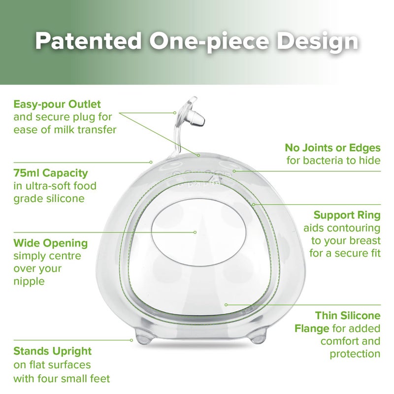 haakaa Ladybug Silicone Breast Milk Collector - Breast Shells Nursing Cup for Breastfeeding, Protect Sore Nipples, Extra-Soft and Reusable, 2.5oz/75ml, 1PC - Image 4