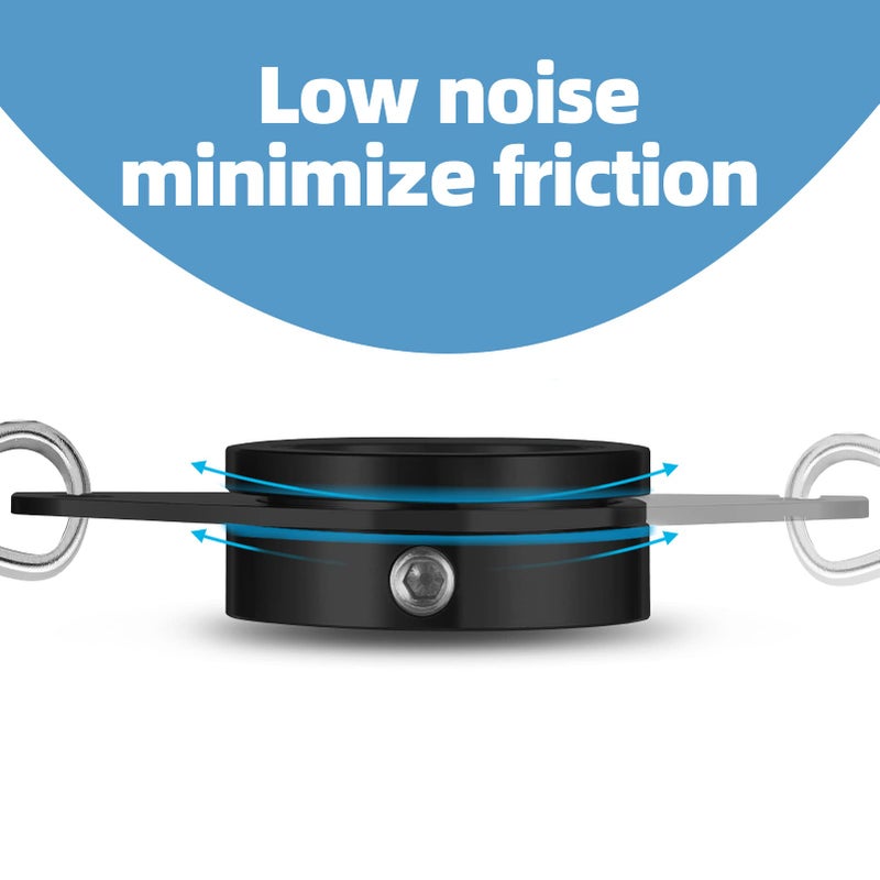 Anovo Flag Pole Rings, Flagpole Rings Aluminum Alloy 360Â° Rotating Anti Wrap Flag Mounting Spinning Ring Clips for 0.75-1.02 Inch Diameter Flagpole (1 Inch -Pack of 2, Black) - Image 3