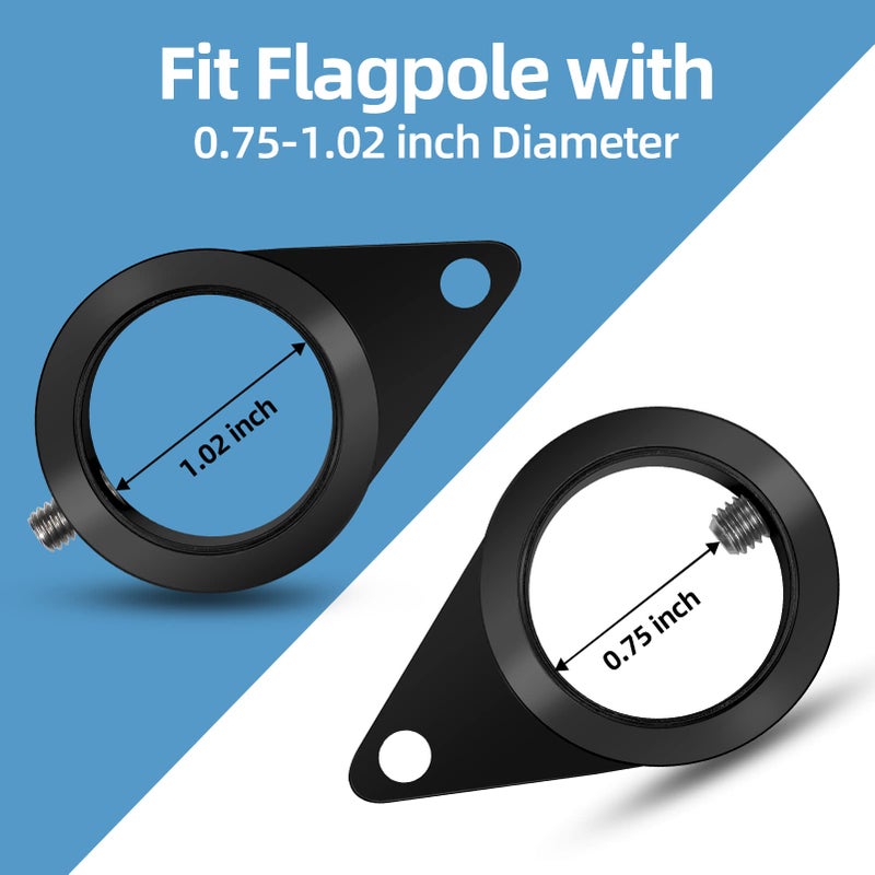 Anovo Flag Pole Rings, Flagpole Rings Aluminum Alloy 360Â° Rotating Anti Wrap Flag Mounting Spinning Ring Clips for 0.75-1.02 Inch Diameter Flagpole (1 Inch -Pack of 2, Black) - Image 5