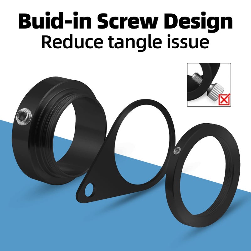 Anovo Flag Pole Rings, Flagpole Rings Aluminum Alloy 360Â° Rotating Anti Wrap Flag Mounting Spinning Ring Clips for 0.75-1.02 Inch Diameter Flagpole (1 Inch -Pack of 2, Black) - Image 4