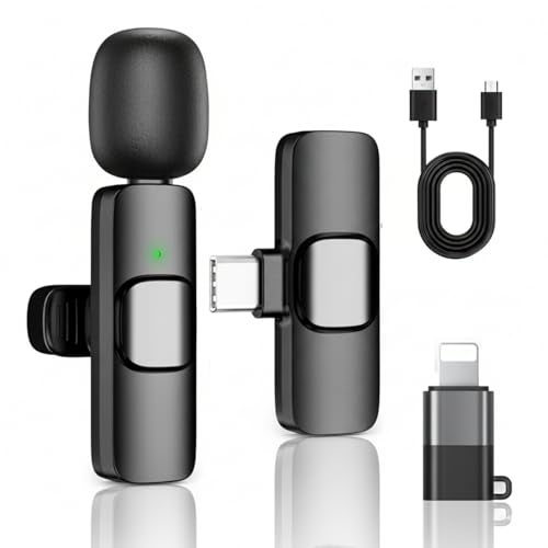 coku CK-K8 Wireless Lavalier Microphone, Bluetooth Collar Mic for iPhone, Android USB-C Phones & Tablets, Plug & Play, Noise Reduction, Clear Audio for YouTube, Vlogging, &, Interviews - Image 1