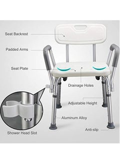 Cool Baby COOLBABY Shower Slide Stool With Arms, Foldable Shower Stool & Bathroom Chair, Medical Shower Seat & Tub Shower Chair for Patients, Seniors, Pediatrics, Disabled & Adults (Shower Head Not Included)  - Image 3