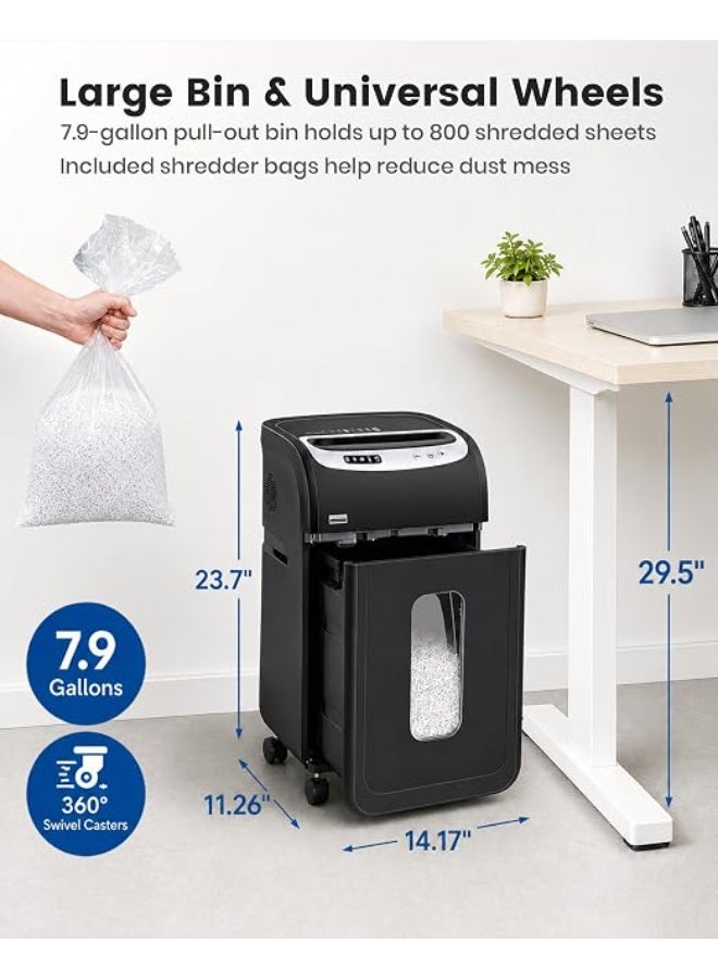 ماكينة فرم مستندات للمكتب المنزلي Maxshred OS-1605MF N بتقطيع دقيق Micro Cut، سعة 18 ورقة، تشغيل مستمر حتى 60 دقيقة، مستوى أمان P-4، سلة سحب 7.9 جالون، لفرم الورق وبطاقات الائتمان والأقراص المدمجة والدبابيس والمشابك - Image 5
