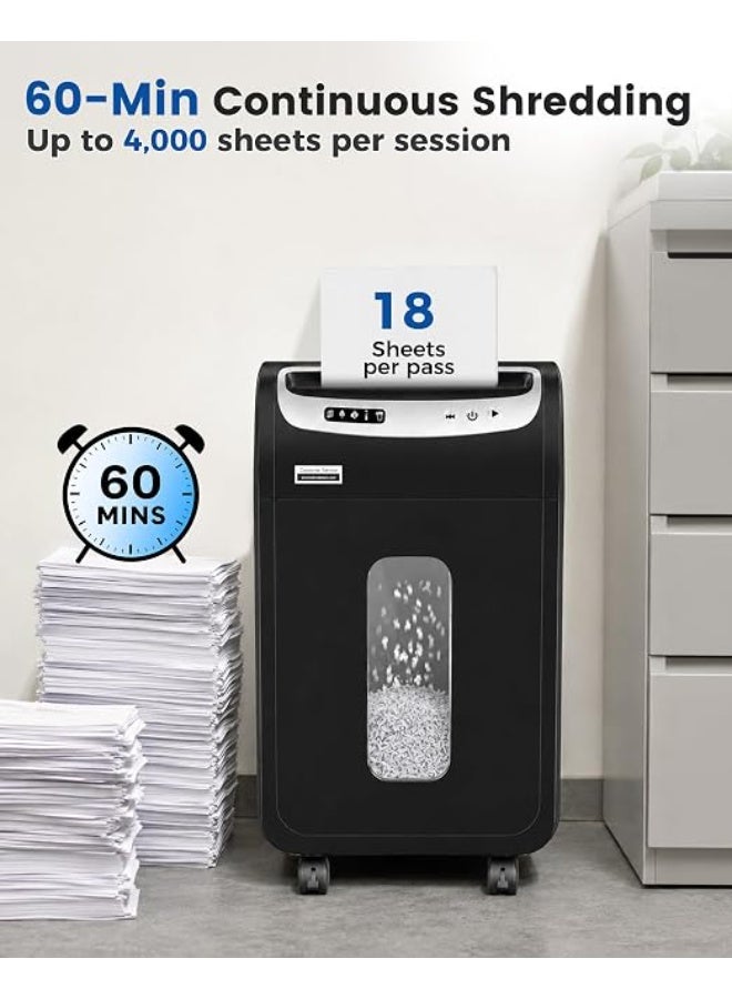 ماكينة فرم مستندات للمكتب المنزلي Maxshred OS-1605MF N بتقطيع دقيق Micro Cut، سعة 18 ورقة، تشغيل مستمر حتى 60 دقيقة، مستوى أمان P-4، سلة سحب 7.9 جالون، لفرم الورق وبطاقات الائتمان والأقراص المدمجة والدبابيس والمشابك - Image 3
