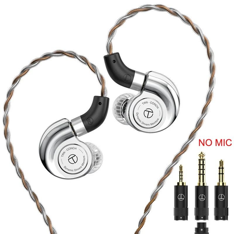 TRN Conch High-Performance Dynamic In-Ear Music Monitor Earphones, DLC Diamond Diaphragm, No Mic - Image 1