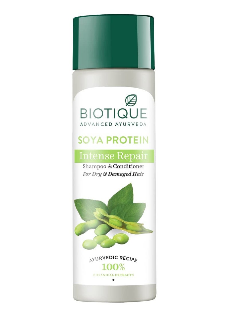 بيوتيك شامبو شامبو بروتين الصويا الحيوي بلسم للشعر الجاف التالف يعمل على إصلاح الشعر الجاف التالف، توازن درجة الحموضة شعر لامع يمنع بهتان اللون 190 مل - Image 1