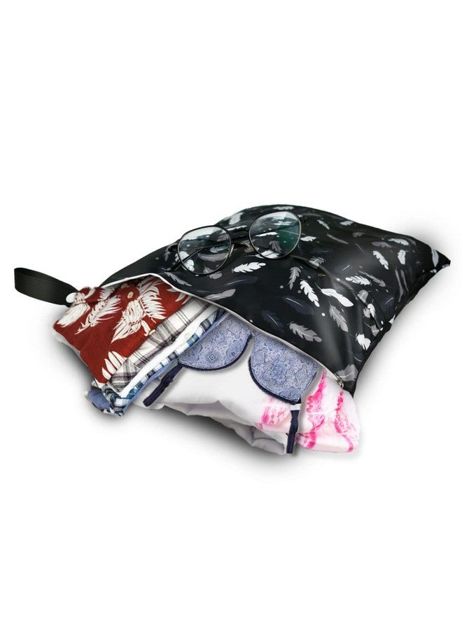yuntop 2 Pcs Waterproof Reusable Wet Dry Bag For Diaper Baby Cloth Gym Clothes Washable Travel Bags For Beach Pool Swimsuits Pockets With Two Zippered Dirty Diapers Stroller Yoga Toiletries Daycare Organizer - Image 3