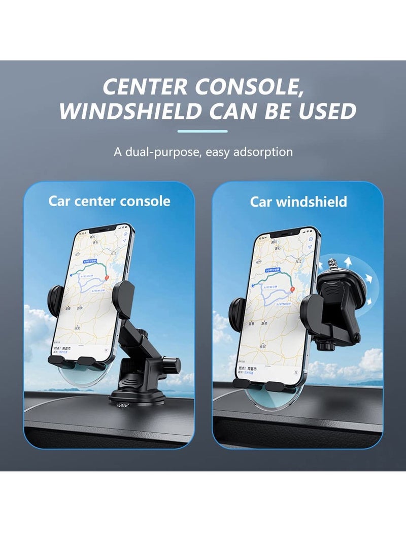 KASTWAVE Car Phone Holder Mount,Strong Suction Dashboard Car Phone Mount,Cell Phone Mount for Car Anti-Shake Handsfree Transparent,Compatible for iPhone 14 Pro and All Smart Phones (Blue) - Image 4