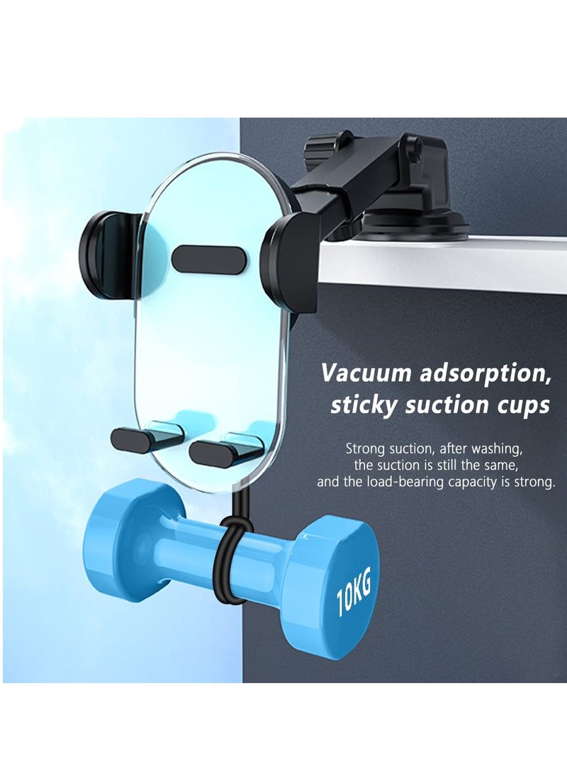 KASTWAVE Car Phone Holder Mount,Strong Suction Dashboard Car Phone Mount,Cell Phone Mount for Car Anti-Shake Handsfree Transparent,Compatible for iPhone 14 Pro and All Smart Phones (Blue) - Image 5