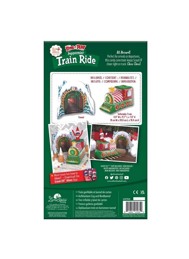 The Elf on the Shelf - The Elf on the Shelf Scout Elves at Play Peppermint Train Ride. Inflatable Train for Fun Arrival Scenes! - Scout Elf Not Included - Image 1