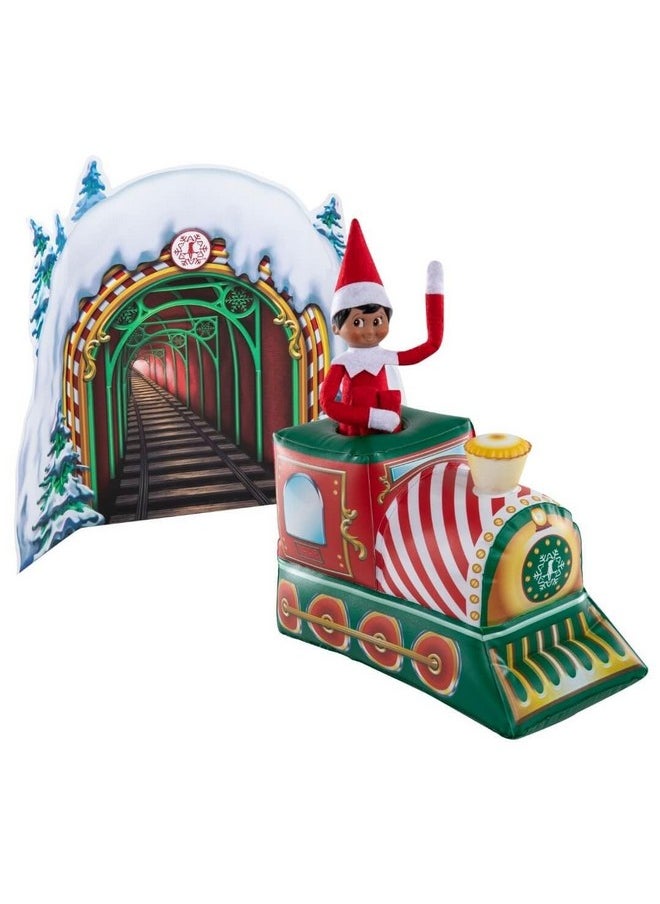 The Elf on the Shelf - The Elf on the Shelf Scout Elves at Play Peppermint Train Ride. Inflatable Train for Fun Arrival Scenes! - Scout Elf Not Included - Image 1