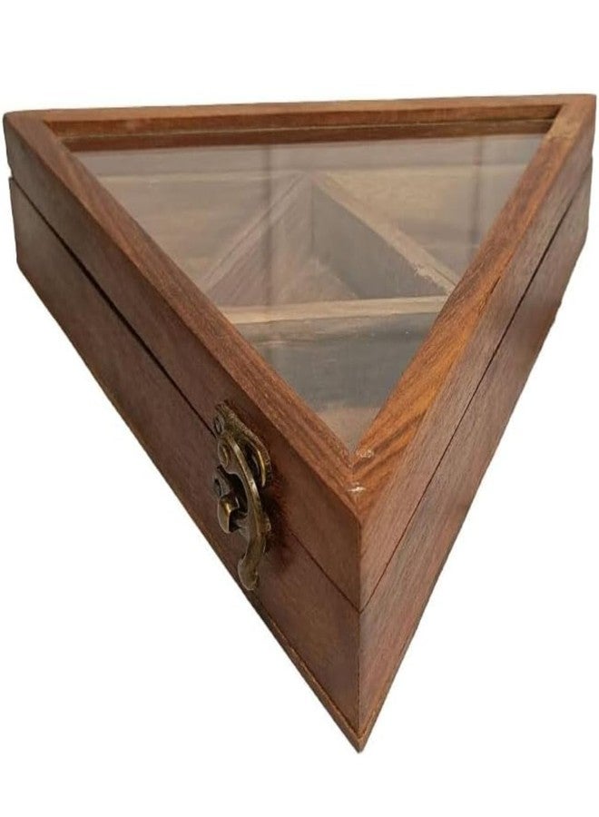SNOWGREEN EXPORT Wooden Dry Fruits Box with 4 Stainless Steel Bowls, Handcrafted Sheesham Wood with Brass Inlay Work, Brown, Medium - Image 4