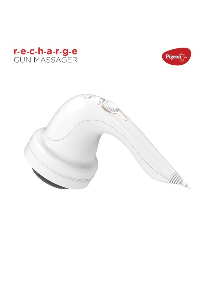 Pigeon Ease Electric Handheld Full Body Massager with 8 Massage Heads, Mesh Cover, 6 Speed Settings| For Pain Relief and Relaxation, Back,Neck, Arms, Leg & Foot| White - Image 4