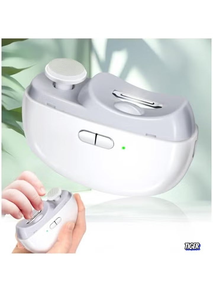 TIGER Electric Nail Clipper – Rechargeable Baby Nail Clippers with Light & Storage -– Automatic Nail Trimmer for Babies, Kids, Adults & Seniors – Safe, Quiet, Easy-to-Use Electric Nail Care Tool for All Ages - Image 1