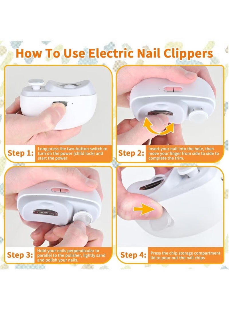 TIGER Electric Nail Clipper – Rechargeable Baby Nail Clippers with Light & Storage -– Automatic Nail Trimmer for Babies, Kids, Adults & Seniors – Safe, Quiet, Easy-to-Use Electric Nail Care Tool for All Ages - Image 2