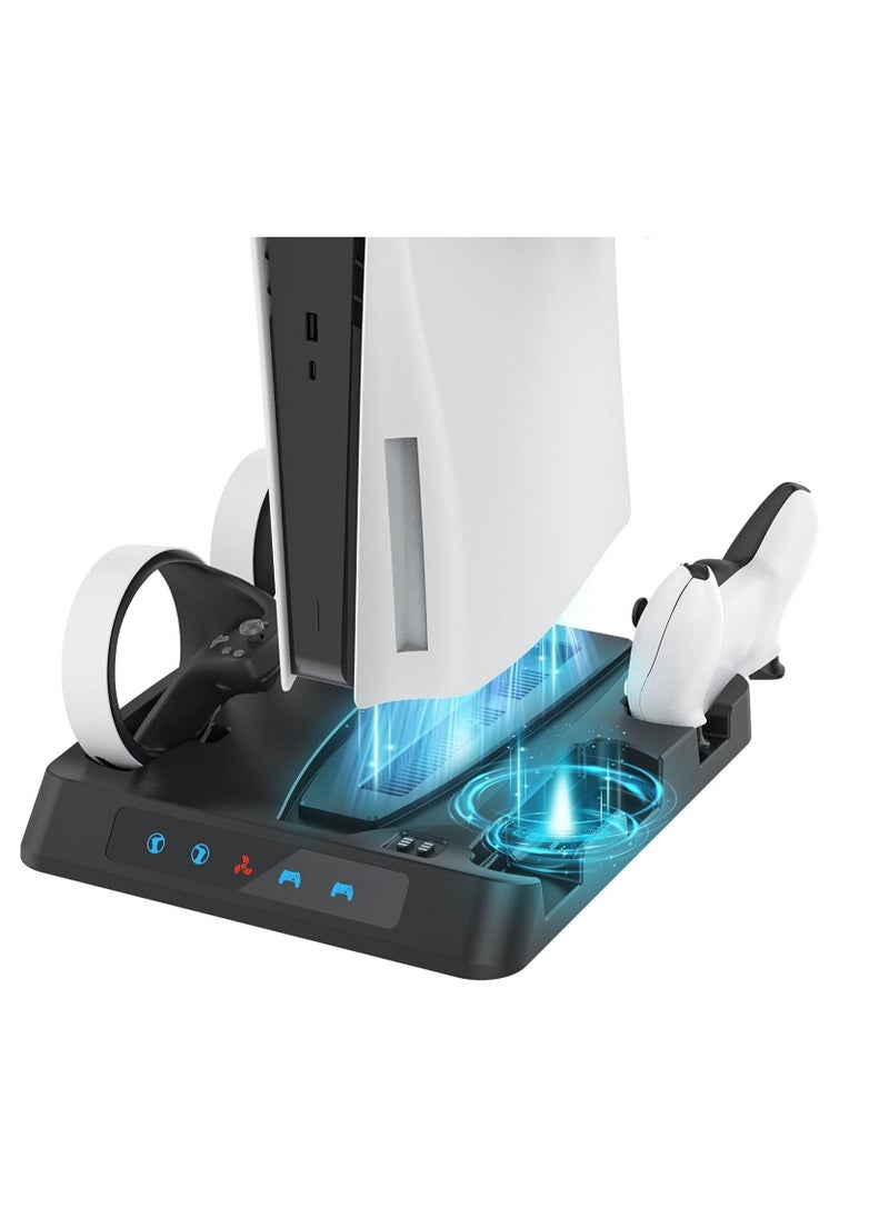 XICEN - Upgraded PSVR2 Controller Charging Dock,PS5 Controller Charger, Cooling Station with 3-Level Speeds Silent Fan,VR and PS5 Stand - Image 1