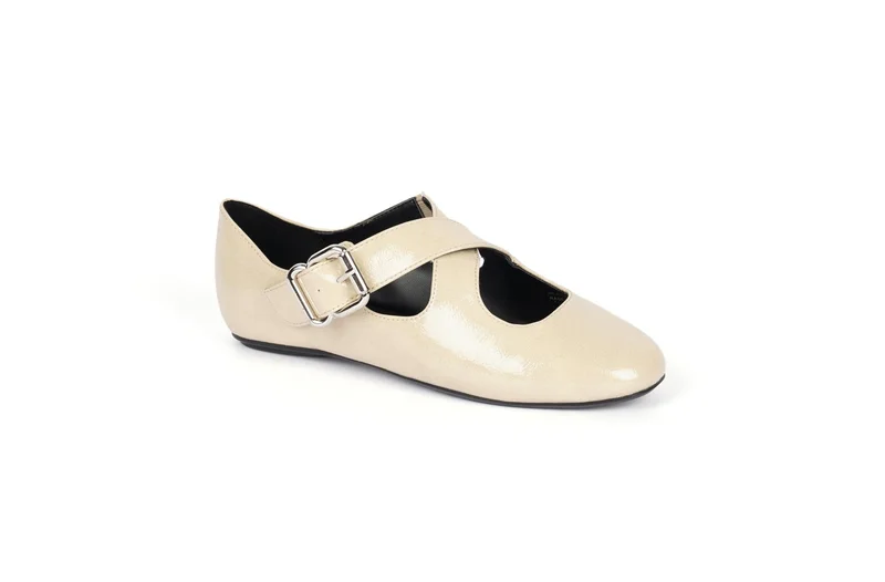 Cuple Nude Patent Mary Jane Flat