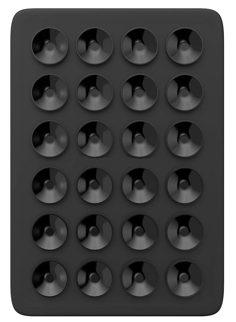 Suction Phone Case Mount, Sillicon Adhesive Phone Accessory  Hands-Free Fidget Toy Mirror Shower Phone Holder, Tiktok Videos and Selfies (Black) - Image 1