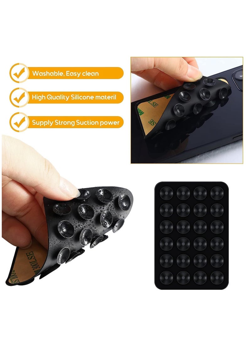 Suction Phone Case Mount, Sillicon Adhesive Phone Accessory  Hands-Free Fidget Toy Mirror Shower Phone Holder, Tiktok Videos and Selfies (Black) - Image 3