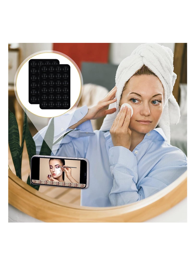 Suction Phone Case Mount, Sillicon Adhesive Phone Accessory  Hands-Free Fidget Toy Mirror Shower Phone Holder, Tiktok Videos and Selfies (Black) - Image 5