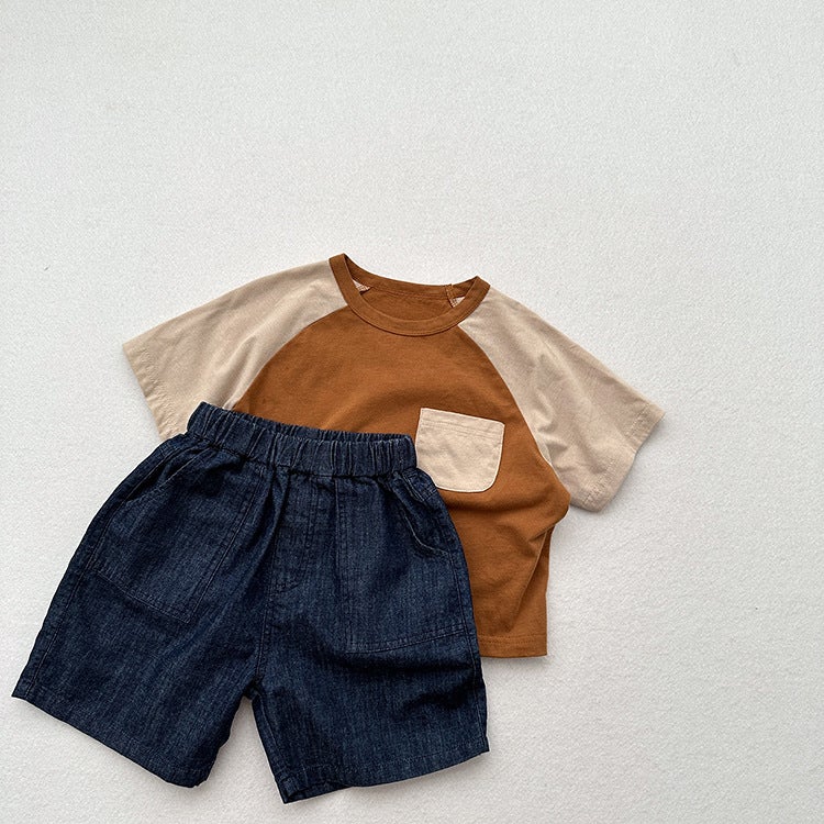 Ankoboma Summer Homemade New Baby Slub Cotton Denim Trousers For Boys And Girls Japanese Casual All-Match Shorts - Image 4