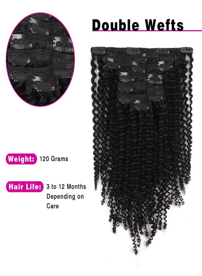 Sassina Real Thick Clip in Human Hair Extensions Kinky Curly Style 3B 3C Natural Color For African Americans Afro Kinky Curly Clip on 7Pcs-lot 120Grams-set, KC 14 Inch - Image 5