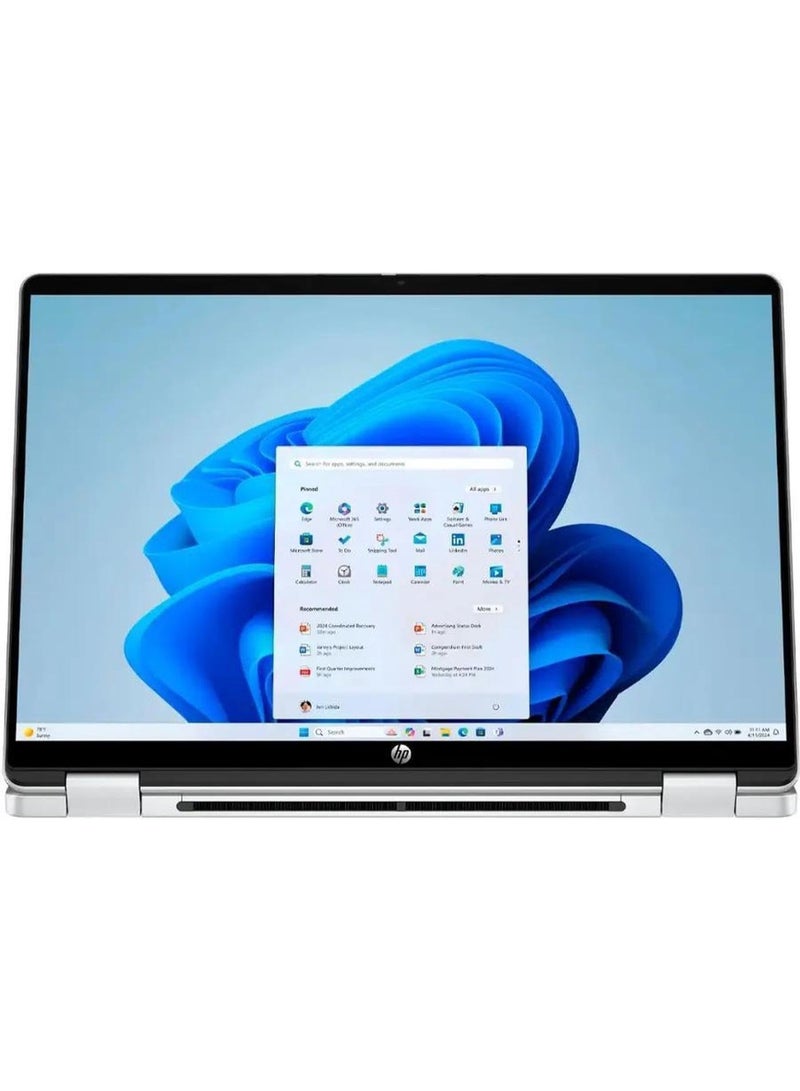 HP OmniBook 5 Flip 2-in-1 14" FHD+ Touch Screen Laptop |Intel Core 7 150U|Intel Graphics| Copilot |Backlit| 16GB RAM DDR5 | 512GB SSD |Windows 11 Pro |Lifetime Office | English silver - Image 1