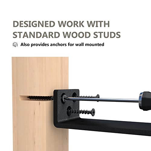 NEODROP 8-Pack 12 Inch Floating Shelf Brackets, Heavy Duty Hidden Shelves Bracket for Small Shelf, Kitchen Shelf, Nursery Shelf, Black Powder Coated Steel - Image 5