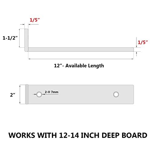 NEODROP 8-Pack 12 Inch Floating Shelf Brackets, Heavy Duty Hidden Shelves Bracket for Small Shelf, Kitchen Shelf, Nursery Shelf, Black Powder Coated Steel - Image 2