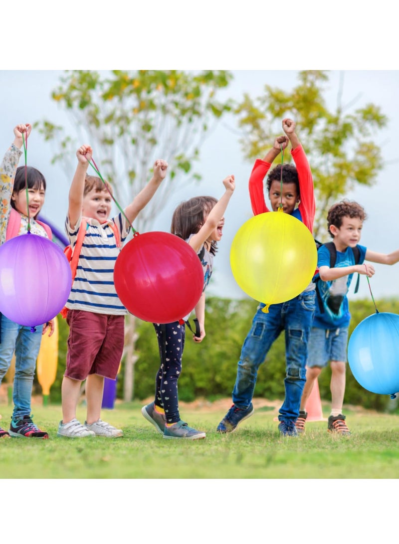 DURKU 30 PCS Punch Balloons with Rubber Band Handles, Thickened Neon Punching Balloon Heavy Duty Birthday Party Favors for Kids Weddings Supply - Image 5