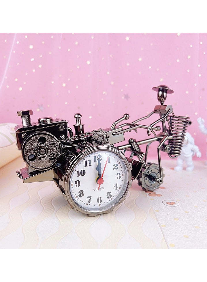 KUYING Creative Retro Home Decor Motorcycle Appearance Alarm Clock 