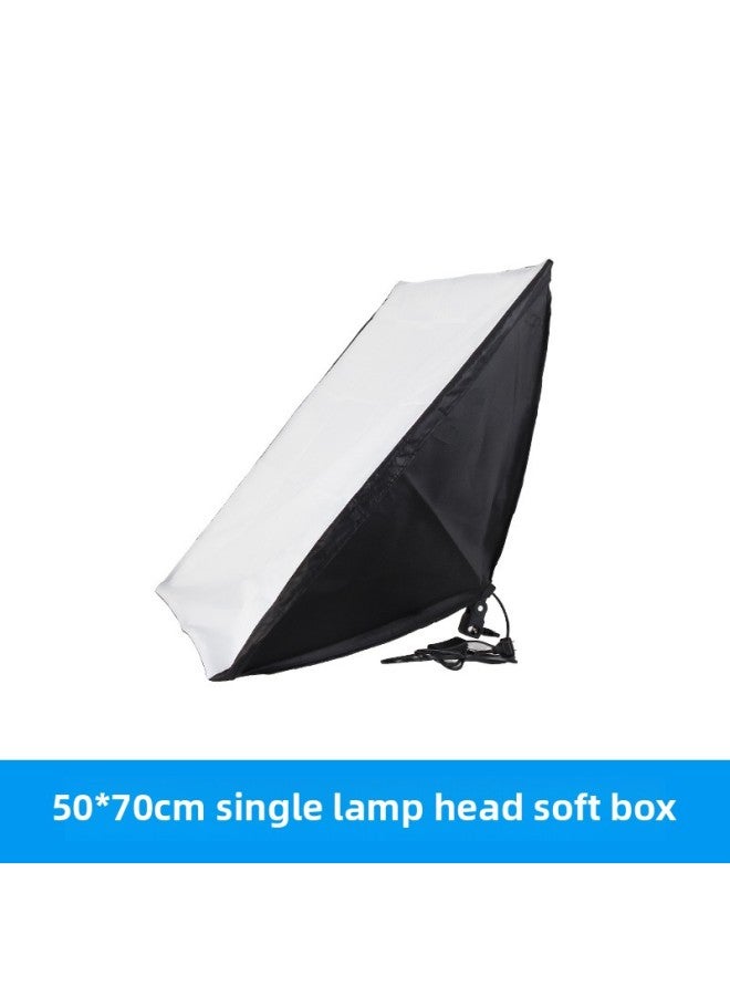 Live Fill Light Net Red Single Lamp Holder Power Supply Photography Soft Light Box Indoor Live Portrait Clothing Shooting Fill Light-Light Source Color:50*70 Single Lamp Holder Soft Light Box (without Bulb)  - Image 1