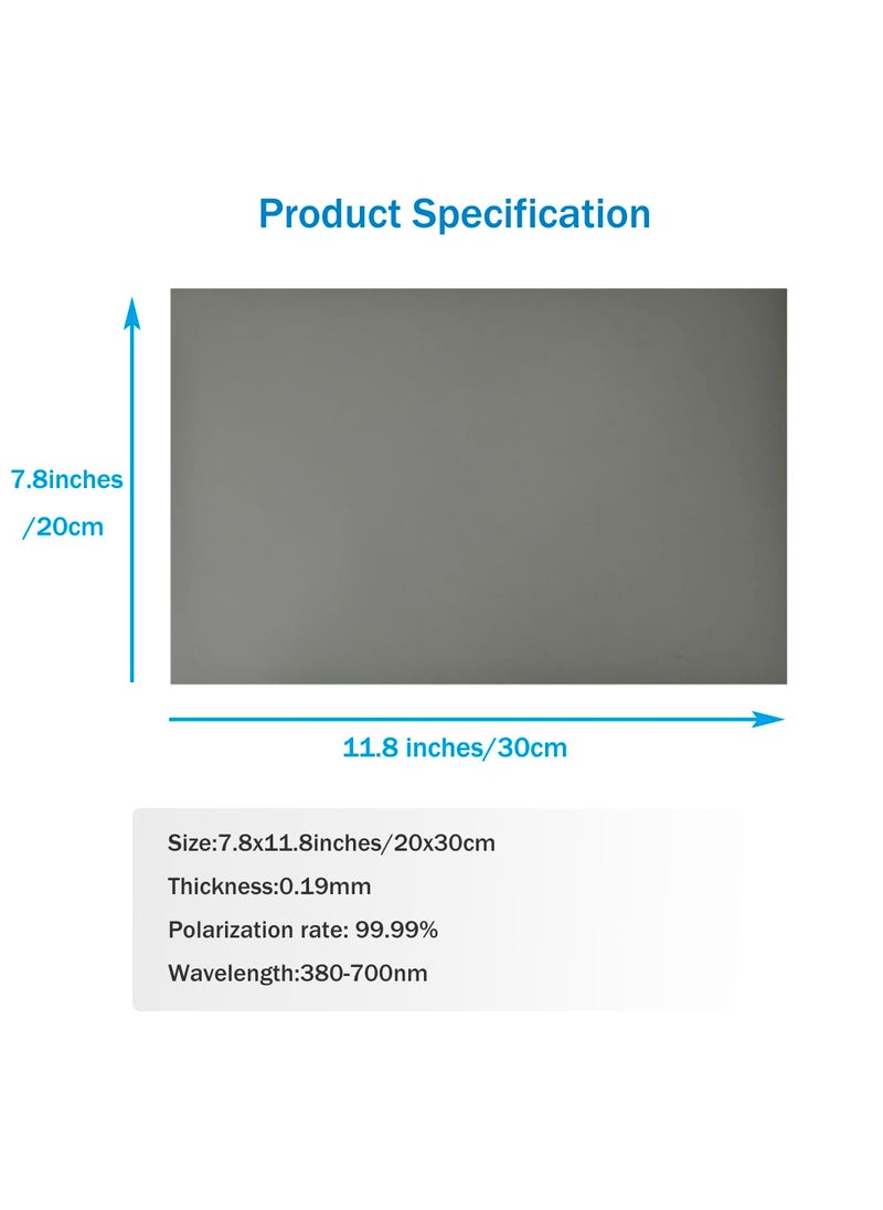 RENIAN Polarized Film Sheets 3 PCS 7.8 x11.8inches/20x30cm Polarizer Linear Polarizing Filter Non-Adhesive for Educational Physics Photography Lighting  - Image 3