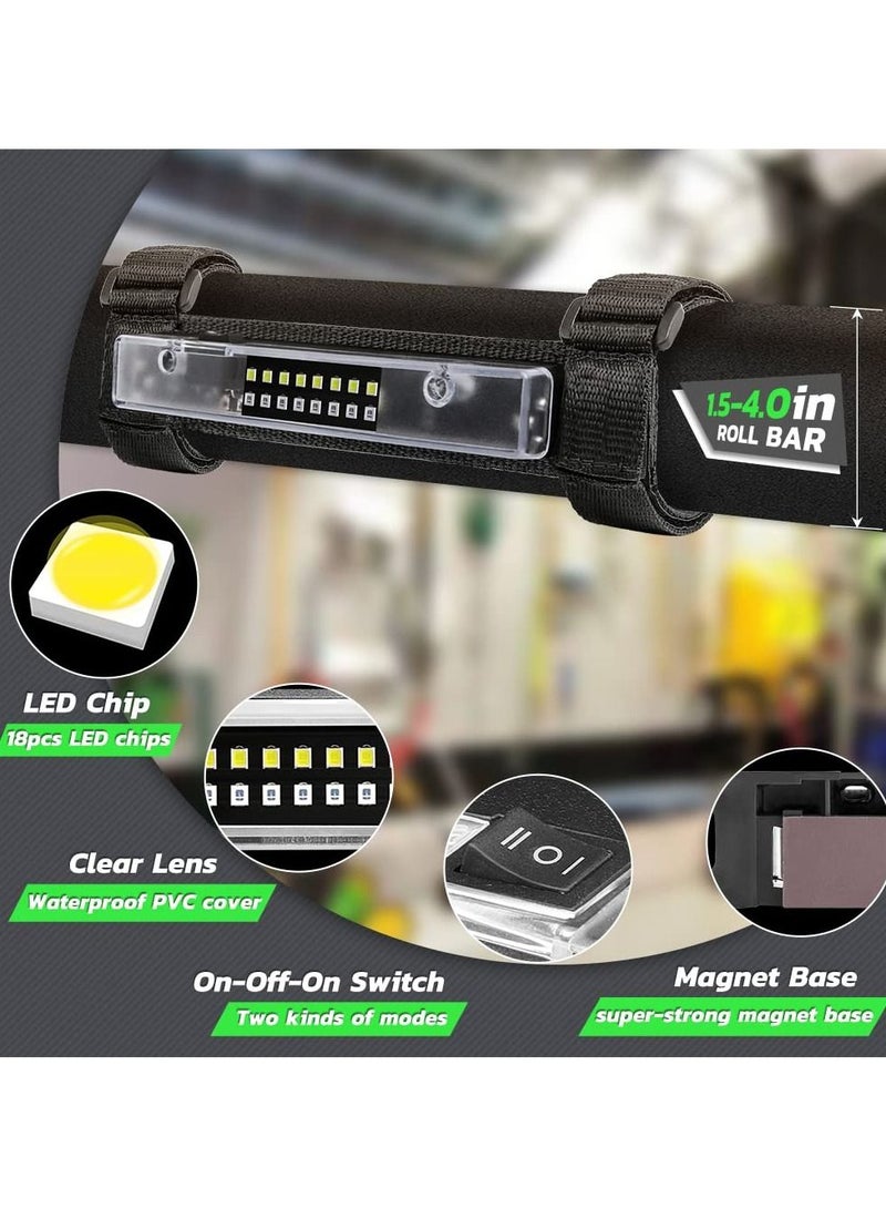 KASTWAVE ضوء قبة داخلي لسيارة UTV، ضوء LED عالمي مع حامل عمود رول، ضوء داخلي للسيارة مع مفتاح، ضوء لحجرة الشحن، ضوء خريطة لسيارات الجولف، شاحنات ATV، شاحنة الطرق الوعرة، بولاريس، قارب - أبيض/أخضر - Image 4