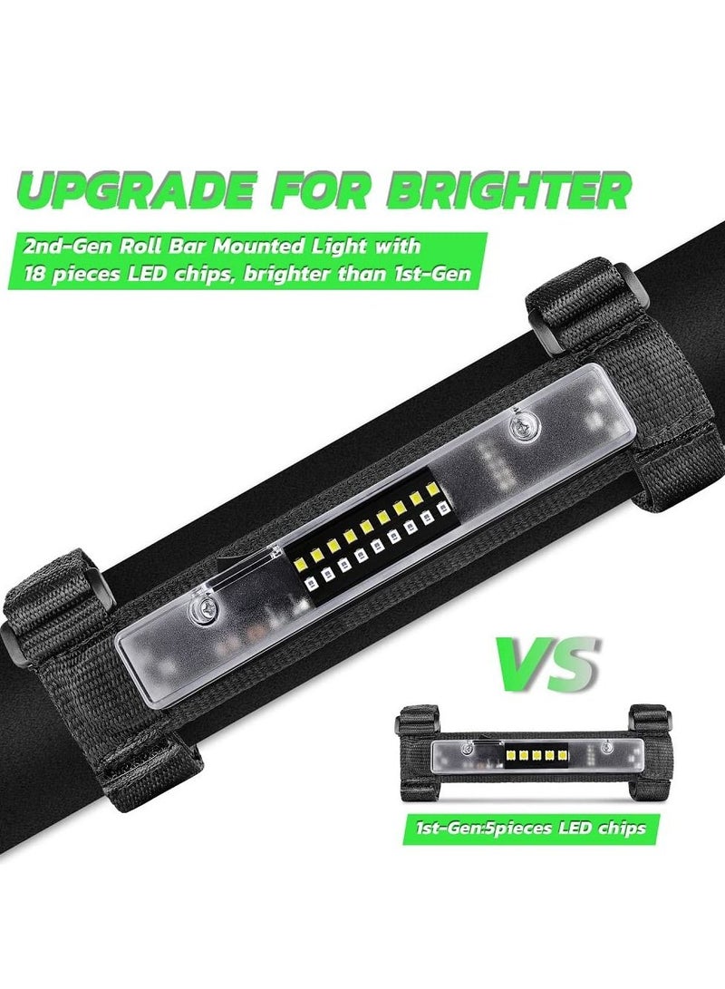 KASTWAVE ضوء قبة داخلي لسيارة UTV، ضوء LED عالمي مع حامل عمود رول، ضوء داخلي للسيارة مع مفتاح، ضوء لحجرة الشحن، ضوء خريطة لسيارات الجولف، شاحنات ATV، شاحنة الطرق الوعرة، بولاريس، قارب - أبيض/أخضر - Image 2