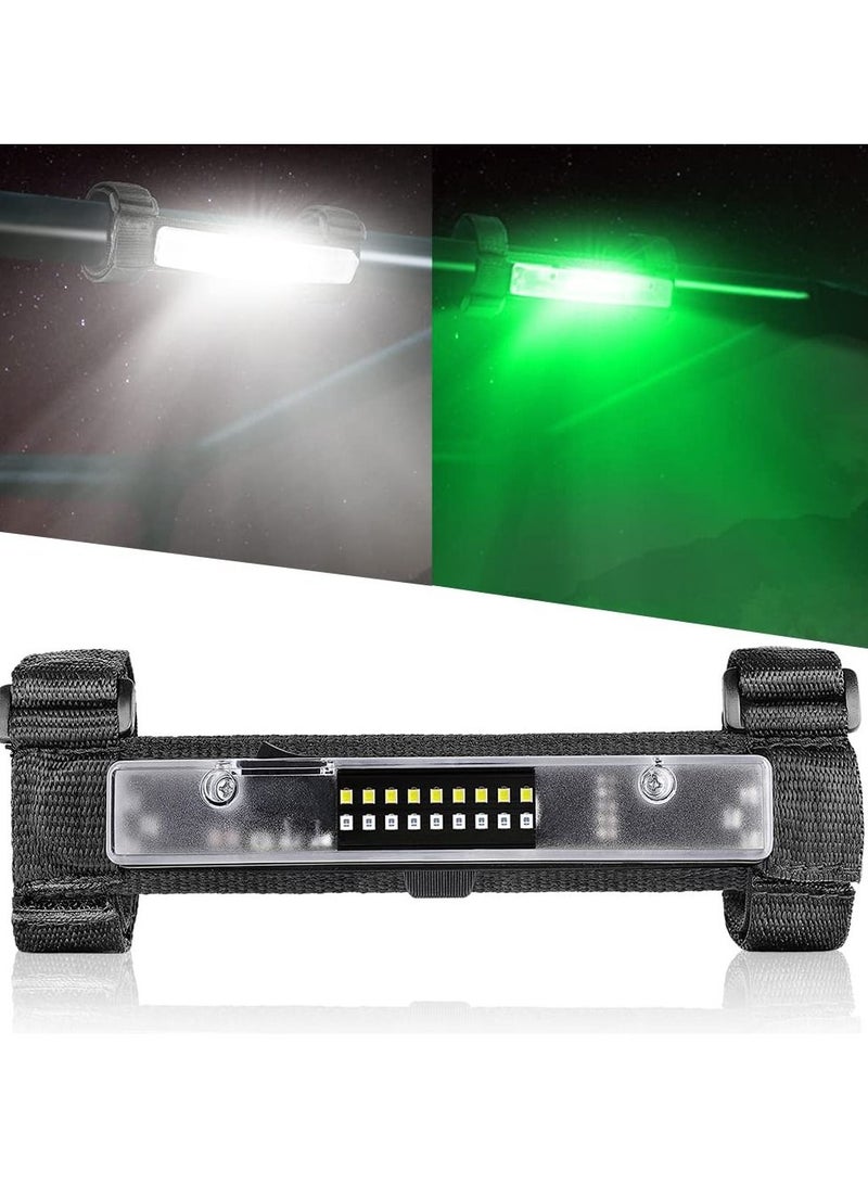 KASTWAVE ضوء قبة داخلي لسيارة UTV، ضوء LED عالمي مع حامل عمود رول، ضوء داخلي للسيارة مع مفتاح، ضوء لحجرة الشحن، ضوء خريطة لسيارات الجولف، شاحنات ATV، شاحنة الطرق الوعرة، بولاريس، قارب - أبيض/أخضر - Image 1