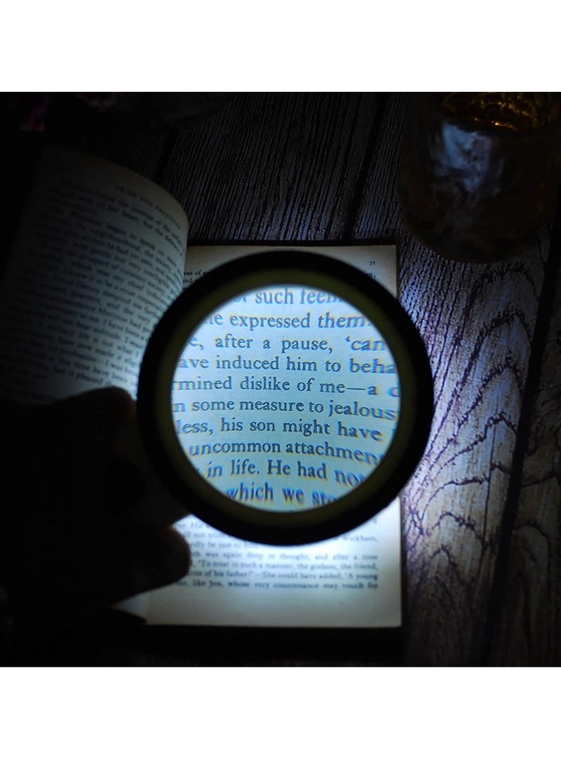 KIIUMI - Magnifying Glass with Light, 30X Handheld Large Magnifying Glass 12 LED Illuminated Lighted Magnifier for Macular Degeneration, Seniors Reading, Soldering, Inspection, Coins, Jewellery, Exploring - Image 1